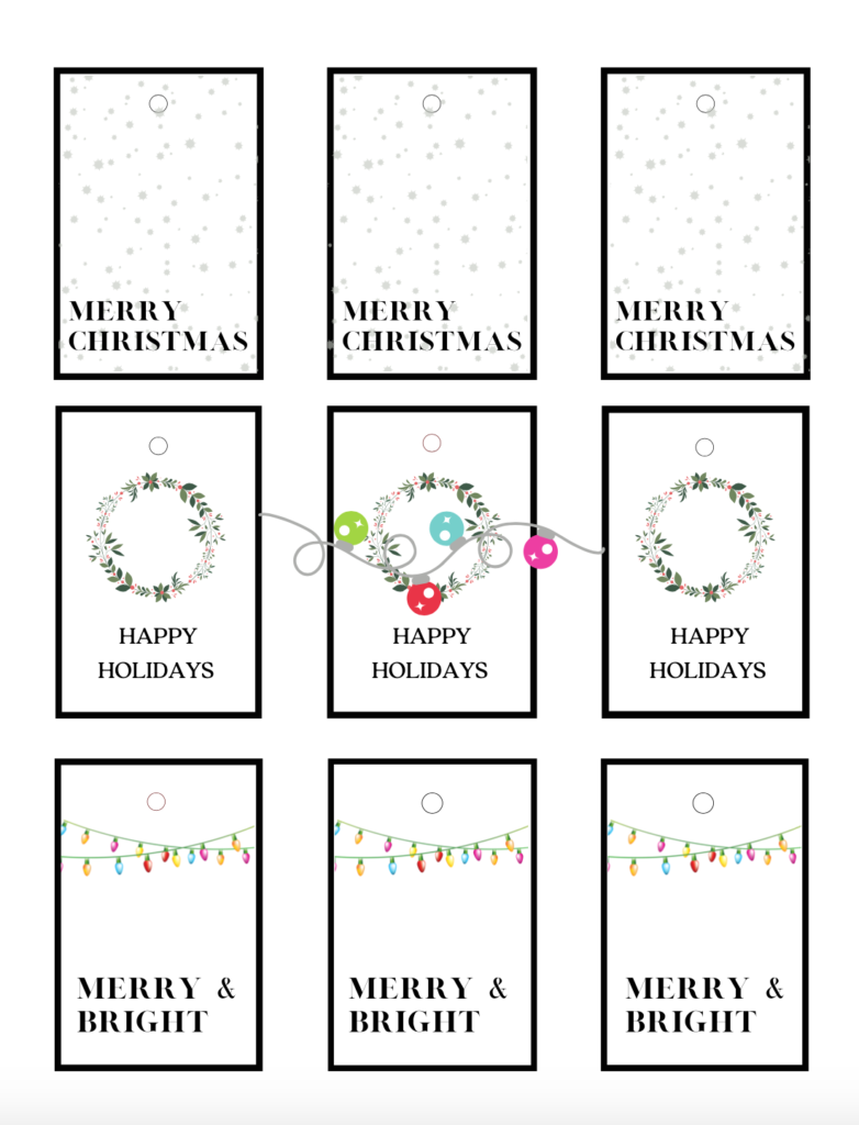 christmas gift tag printable