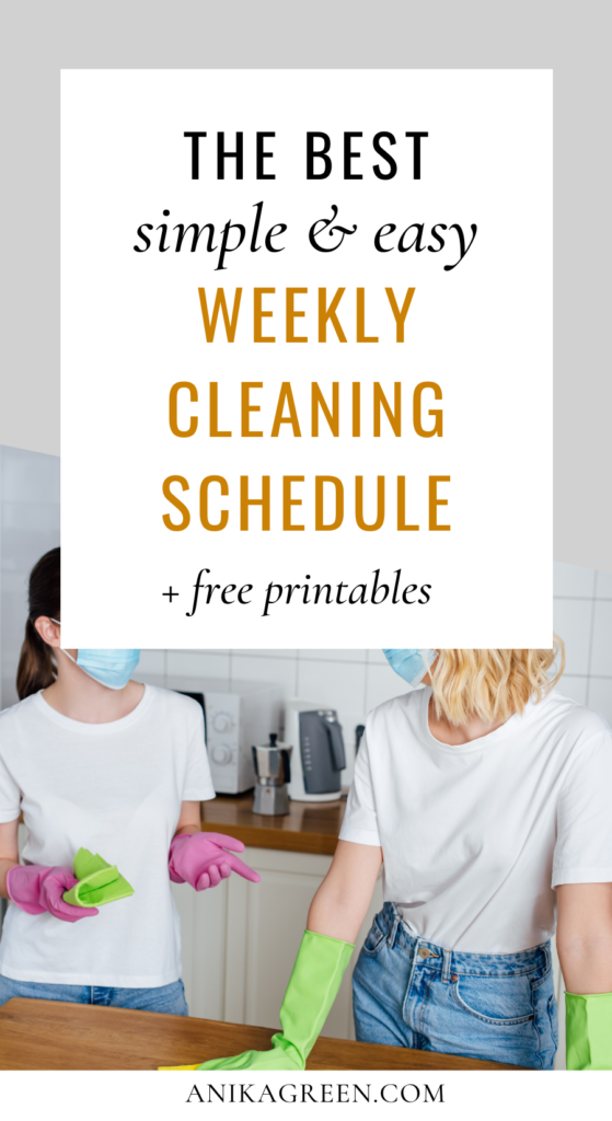 weekly cleaning schedule printable