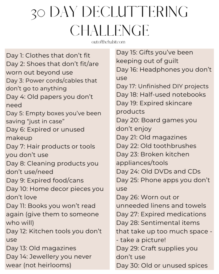 30 Day Decluttering Challenge | Minimize Your Whole House | out of the ...