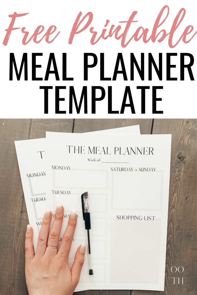 Printable Meal Planner (FREE PDF) + How to Plan Your Meals | out of the ...